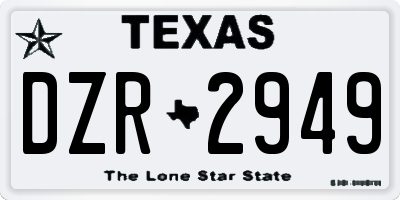 TX license plate DZR2949