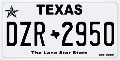 TX license plate DZR2950