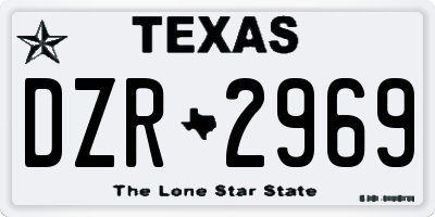 TX license plate DZR2969