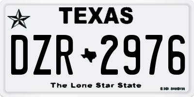 TX license plate DZR2976
