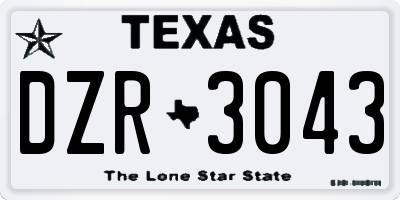 TX license plate DZR3043