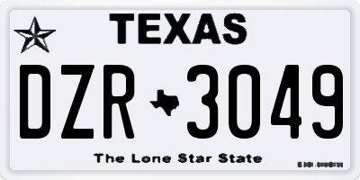TX license plate DZR3049