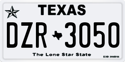 TX license plate DZR3050
