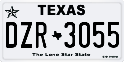 TX license plate DZR3055