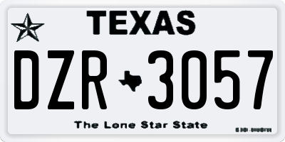 TX license plate DZR3057