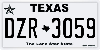 TX license plate DZR3059