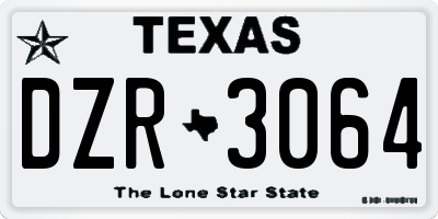 TX license plate DZR3064