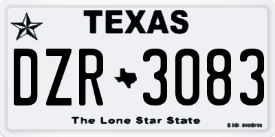 TX license plate DZR3083
