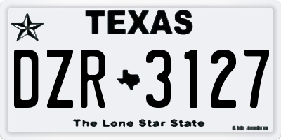 TX license plate DZR3127