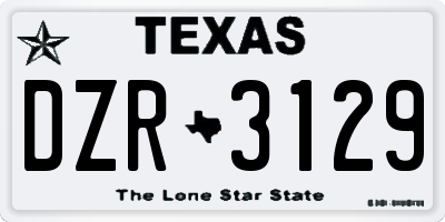 TX license plate DZR3129