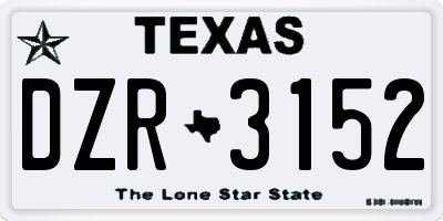 TX license plate DZR3152