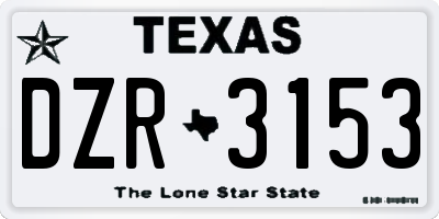 TX license plate DZR3153