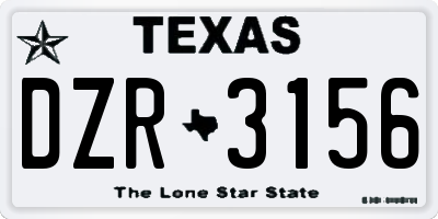 TX license plate DZR3156