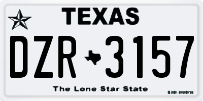 TX license plate DZR3157