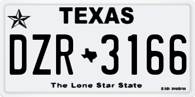 TX license plate DZR3166