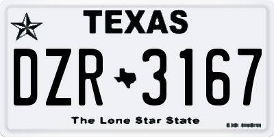 TX license plate DZR3167