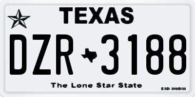 TX license plate DZR3188