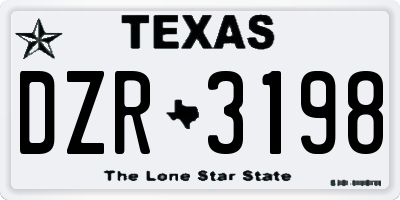 TX license plate DZR3198