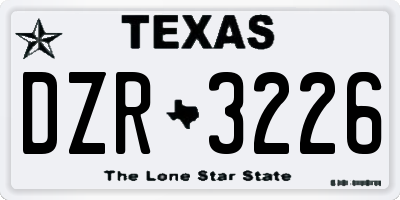 TX license plate DZR3226