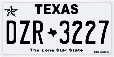 TX license plate DZR3227
