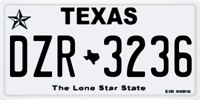 TX license plate DZR3236