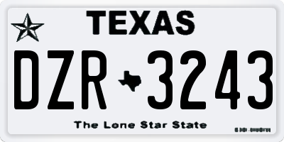 TX license plate DZR3243
