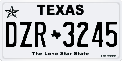 TX license plate DZR3245