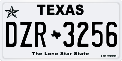 TX license plate DZR3256