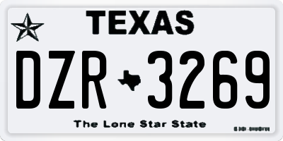 TX license plate DZR3269