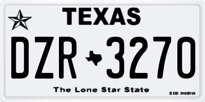 TX license plate DZR3270