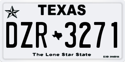 TX license plate DZR3271