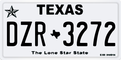TX license plate DZR3272