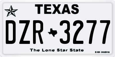 TX license plate DZR3277