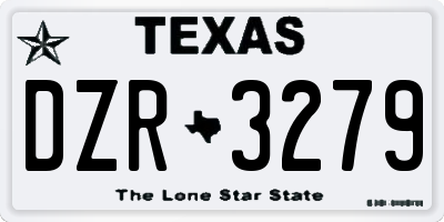 TX license plate DZR3279