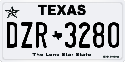 TX license plate DZR3280