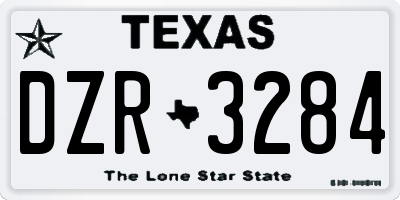 TX license plate DZR3284