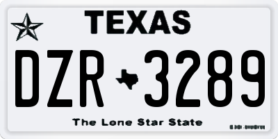 TX license plate DZR3289