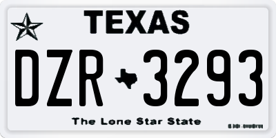 TX license plate DZR3293