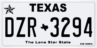 TX license plate DZR3294