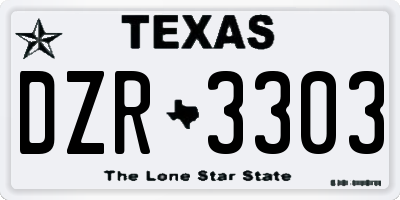 TX license plate DZR3303