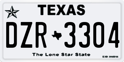 TX license plate DZR3304