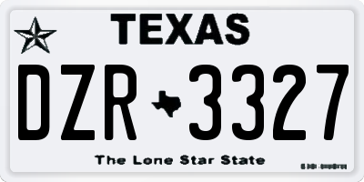 TX license plate DZR3327