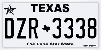 TX license plate DZR3338