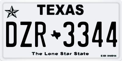 TX license plate DZR3344