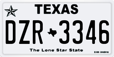 TX license plate DZR3346