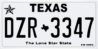 TX license plate DZR3347