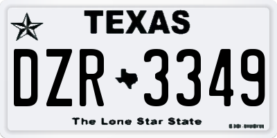TX license plate DZR3349