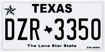 TX license plate DZR3350