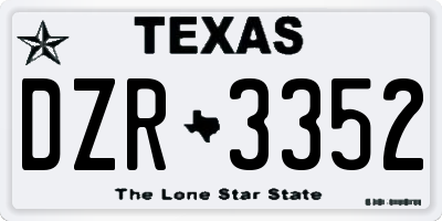 TX license plate DZR3352