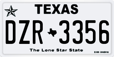 TX license plate DZR3356